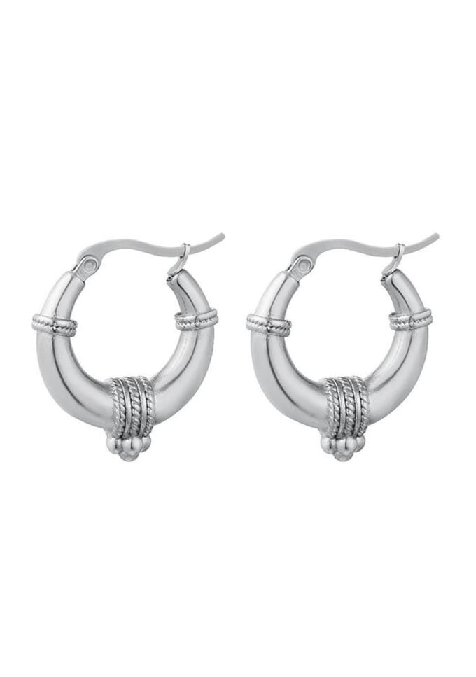 Yehwang - Stainless Steel oorbellen - One size - Zilver - Trendy - Musthave