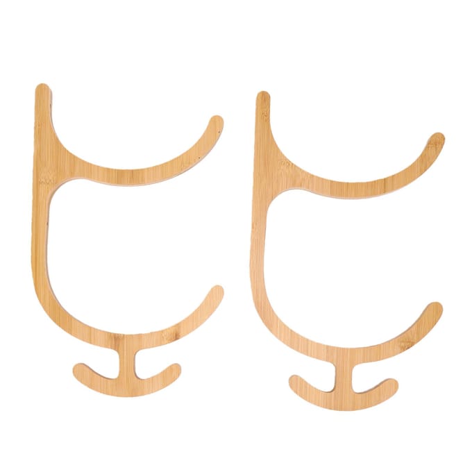 2 Banden Mat Houder 4 Haken Wandmontage Mat Opbergrek Accessoires Opbergruimte voor Huis Fitness beige