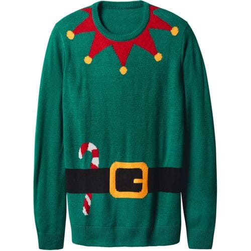 ESMARA MEN Heren kersttrui met lampjes (Groen, M)