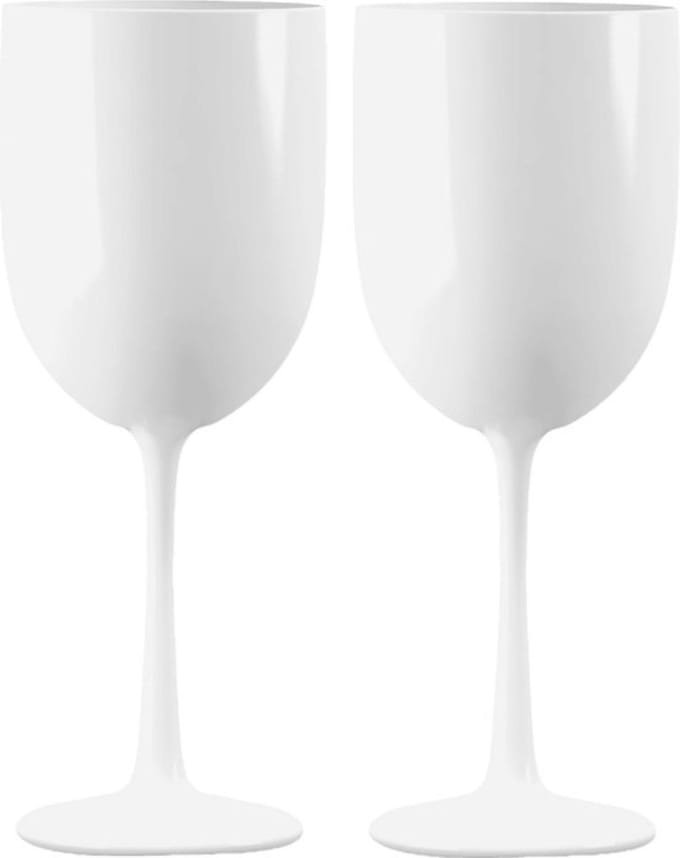 Fjesta© Plastic Wijnglazen - 48cl - Wit - 2 Stuks