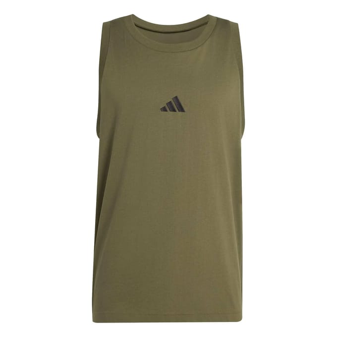 Adidas Essentials Small Logo Mouwloos T-shirt Groen L Man