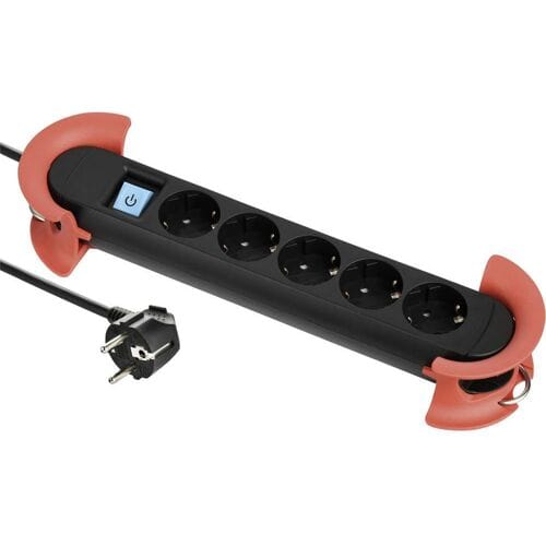 Maxtrack NV 60-5 L Stekkerdoos met schakelaar Zwart Randaarde stekker 1 stuk(s)
