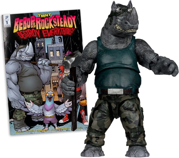McFarlane Toys Teenage Mutant Ninja Turtles - Actiefiguur - Rocksteady & Comic