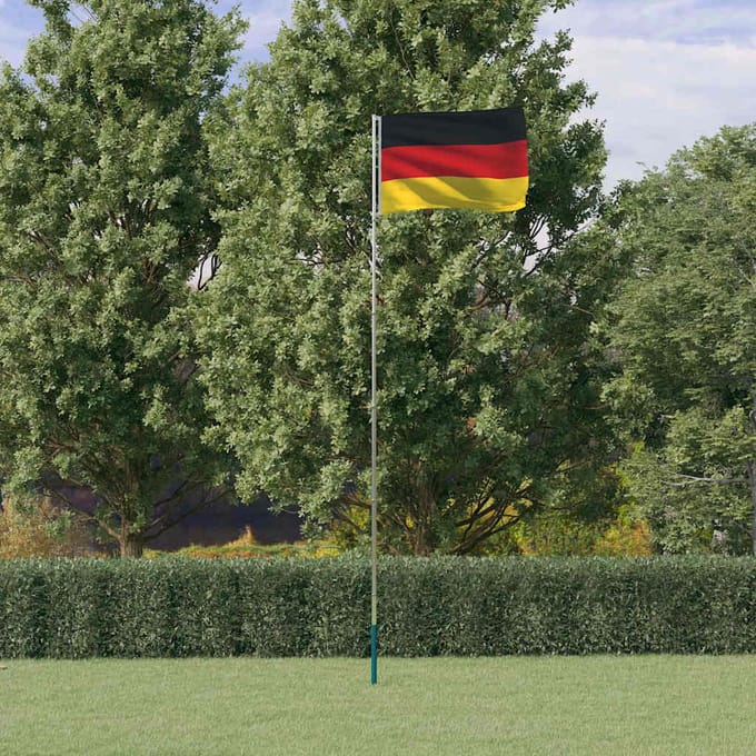 vidaXL - Vlag - met - vlaggenmast - Duitsland - 5,5 - m - aluminium