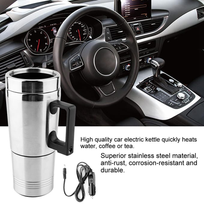 350 ml 150 ml roestvrijstalen auto elektrische waterkoker koffie thee thermos water verwarmingsbeker 12V wit