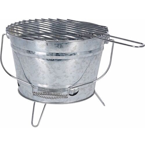 BBQ Emmer - Houtskool Tafelmodel met Grill  - Ø33 x 15 cm - Metaal