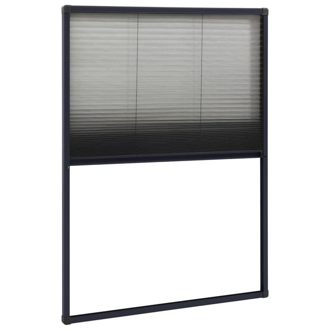 vidaXL - Raamhor - plissé - 80x120 - cm - aluminium - antracietkleurig