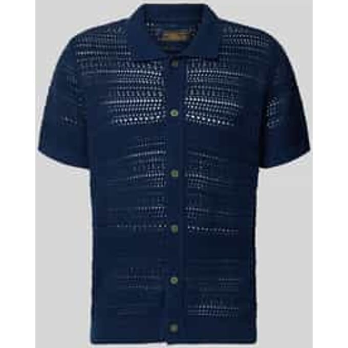 modern fit vrijetijdsoverhemd in tricotlook met knoopsluiting