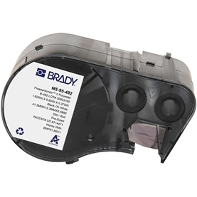 Brady M5-95-492 polyester labels zwart op wit | 9,53 mm x 41,28 mm (origineel)