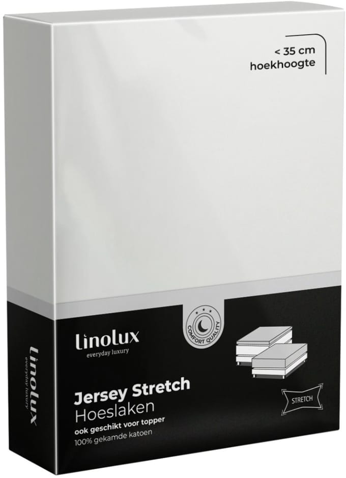 Linolux (topper) Hoeslaken Jersey Offwhite 140x200
