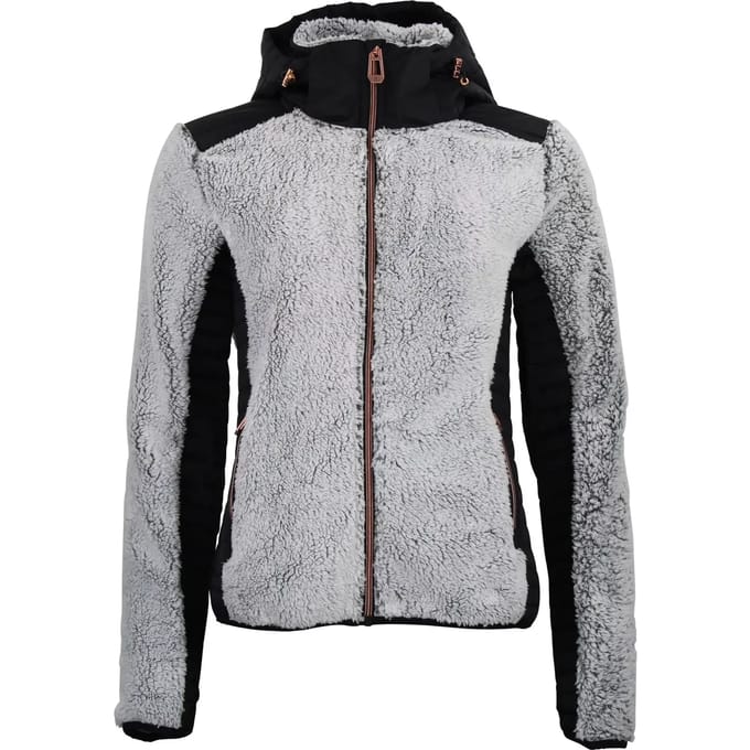 Dames gebreide hoodie met rits in twee materialen Peak Mountain