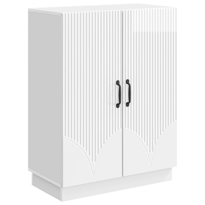 vidaXL - Dressoir - Hoogglans - Wit - 66 - x - 34,5 - x - 87 - cm - Bewerkt - hout
