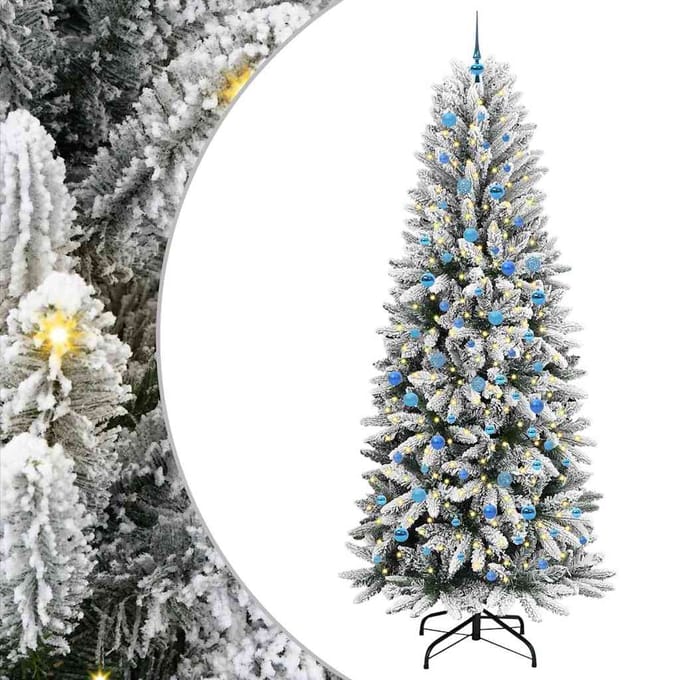 vidaXL - Kunstkerstboom - Wit - 240 - cm - PVC - en - plastic - en - staal - en - PE