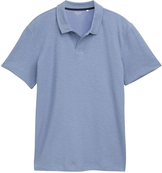 Tom Tailor - Geribd poloshirt met stretch - Maat S - dove blue