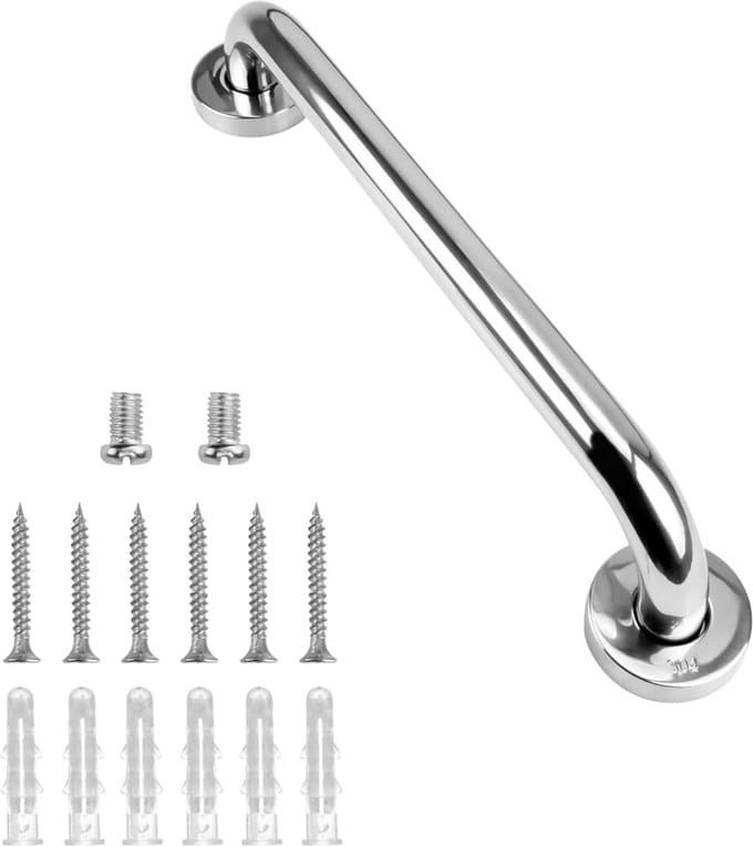 Badkamer Handgreep - Veiligheid Handgreep - Extra Steun - Roestvrij Staal - 30 cm - Zilver