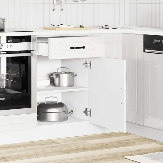 vidaXL - Onderkast - Kalmar - bewerkt - hout - hoogglans - wit