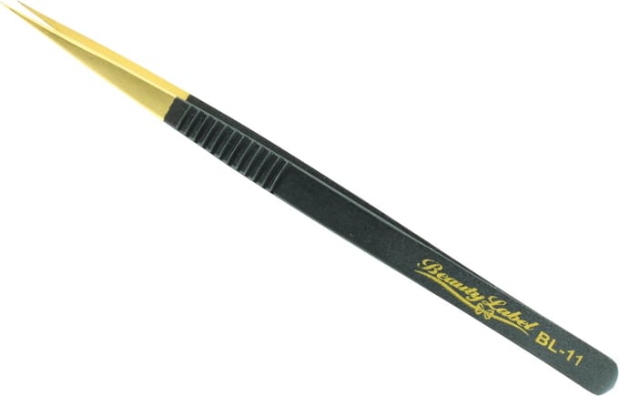 Beauty Label Pincet - Lash Tweezer - BL-11 - Zwart/Goud