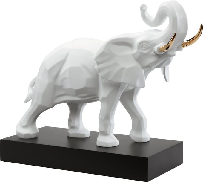 Goebel - Studio 8 | Decoratief beeld / figuur Olifant | Porselein - 57cm - Limited Edition - met echt goud
