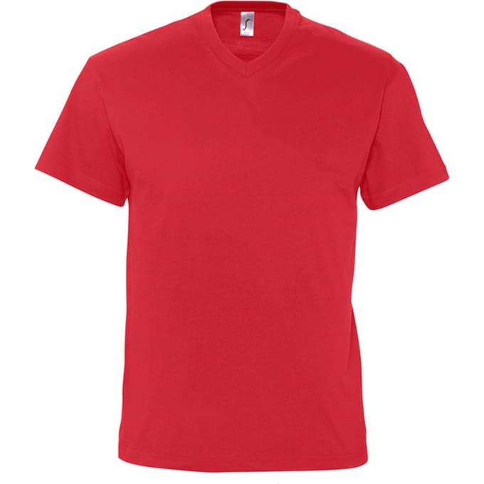 SOLS Herenoverwinning V Hals Korte Mouw T-Shirt (Rood)