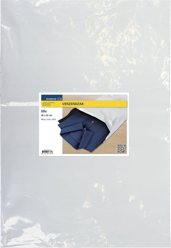 Raadhuis verzendzakken plastic - 25 x 35 cm - aantal 50 stuks
