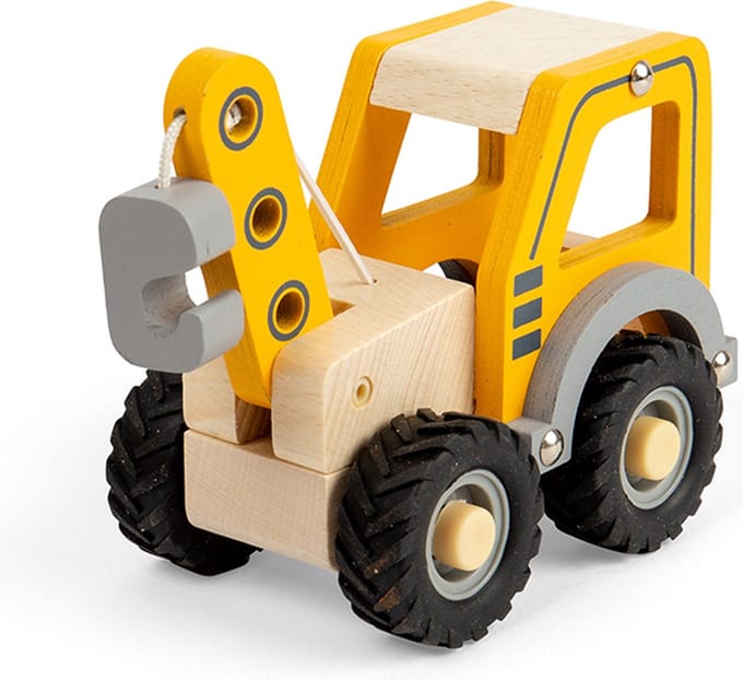 Auto - Hijskraan - Kraanwagen - Geel - 13.5x10x7.5cm