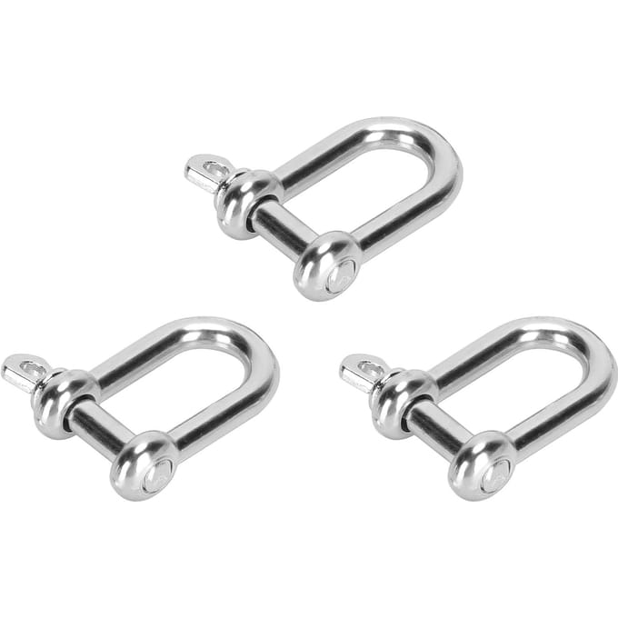 3 stuks U-vormige sluiting zinklegering D-ring sluiting boeisluiting voor paracord armband platte kop white