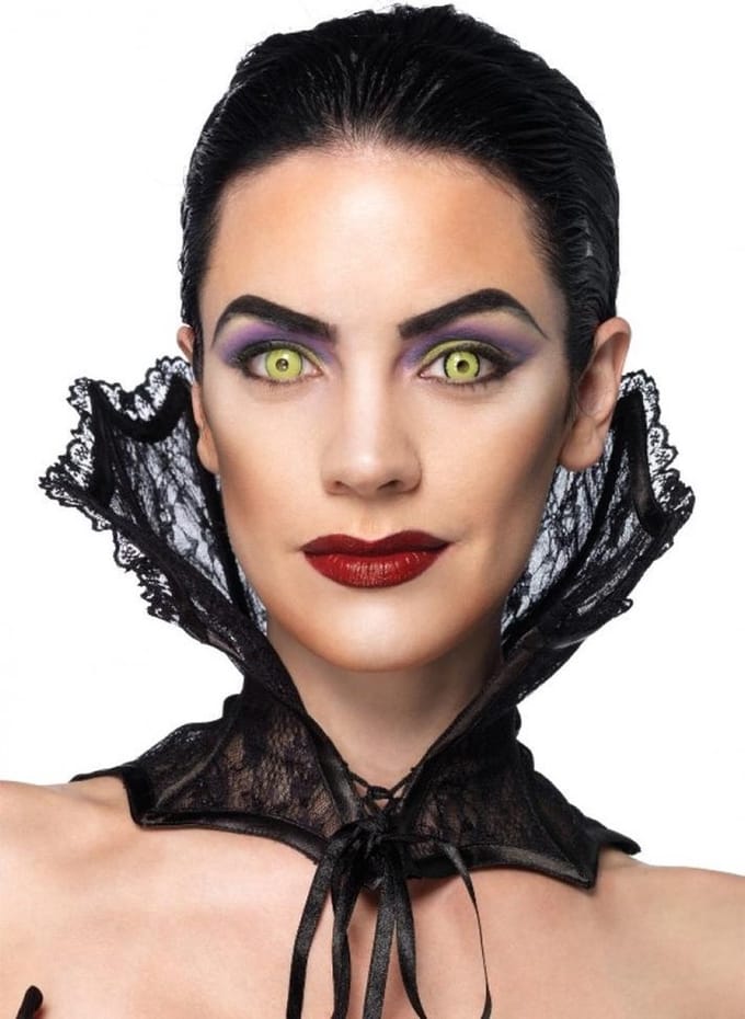 Kanten Nek Corsetje met Vetersluiting - Zwart - One Size