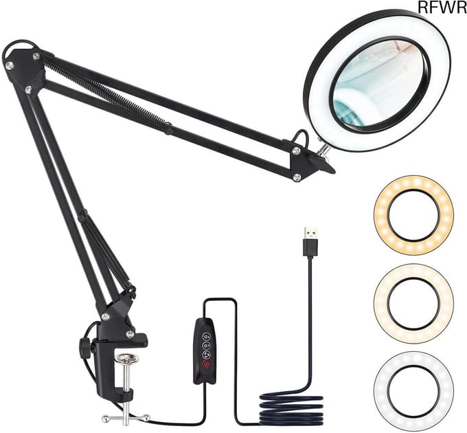 Vergrootglas met Verlichting - Loeplamp - Vergrootspiegel Led - Bureau