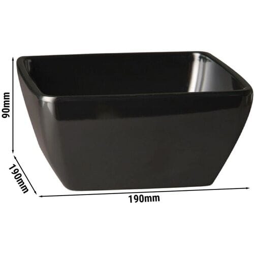 GGM Gastro (6 Stück) Schale - PURE - Melamin - 1,5 Liter - eckig - Schwarz