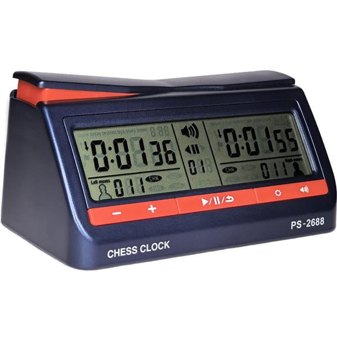 Digitale Schaklok LCD-scherm ABS Internationale Dam Timer voor Bordspellen en Schaken donkerblauwe kleur