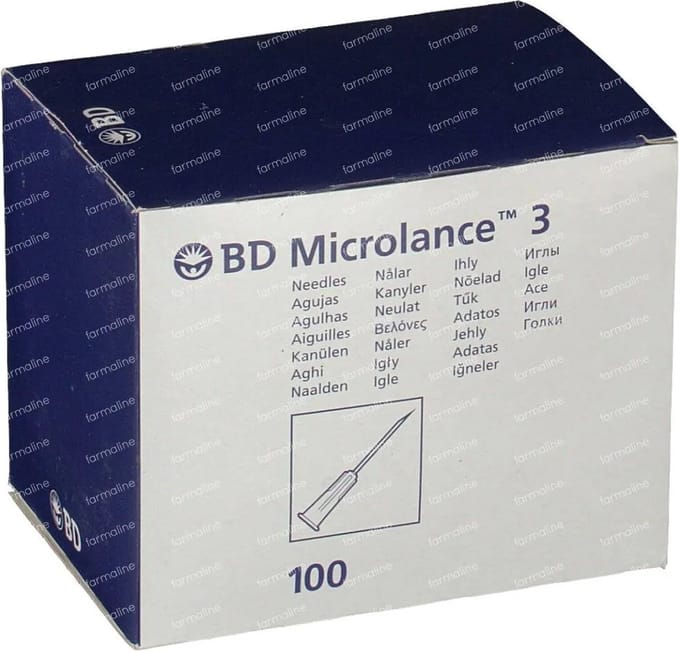BD Microlance - Injectienaald - 0,5 x 25mm - 100 st. - Oranje - Nr.18 - 25G x 1" (Steriele naalden)