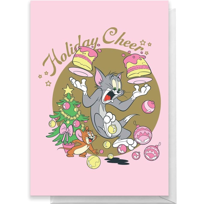 Tom And Jerry Holiday Cheers Greetings Card - Large Card