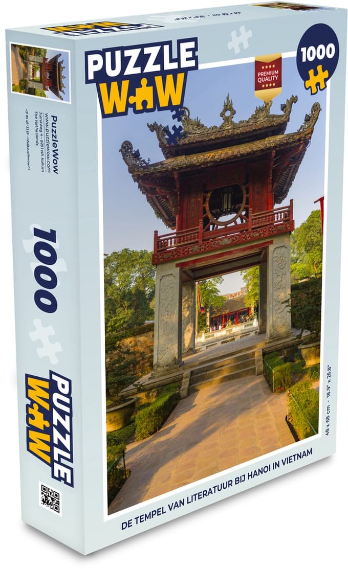 Puzzel Hanoi - Tempel - Rood - Legpuzzel - Puzzel 1000 stukjes volwassenen
