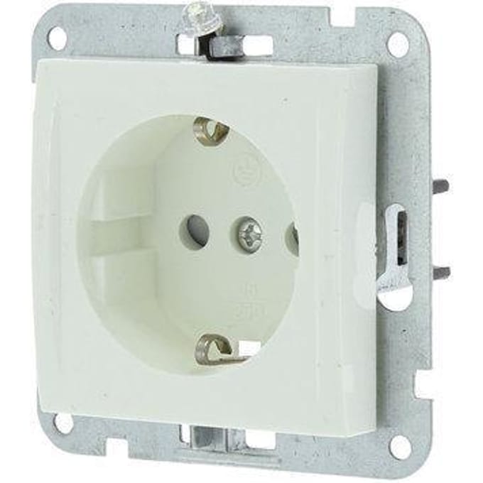 Exin Riva contactdoos led, Inbouw, 1-voudig, randaarde polarwit