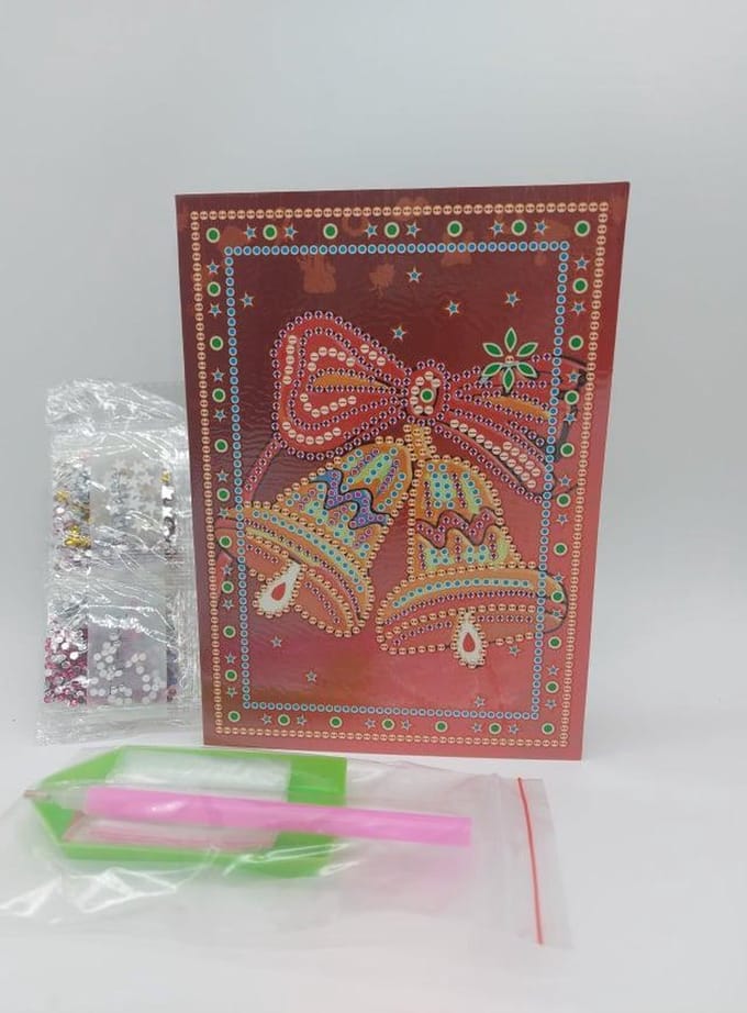 Diamond painting kerstkaart - Kerstklokkken