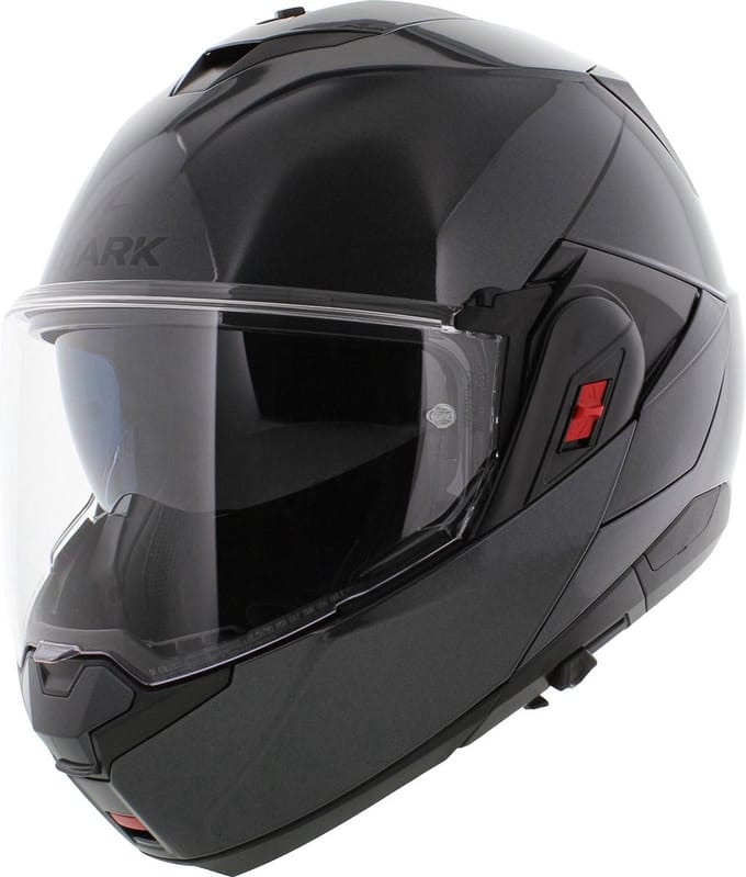 Shark Oxo helm solid glans antraciet XS - systeemhelm motorhelm