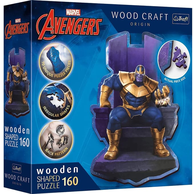 Trefl Thanos op Troon Disney Marvelhelden Hout Houten Legpuzzel - 160 stukjes - Vanaf 6 jaar