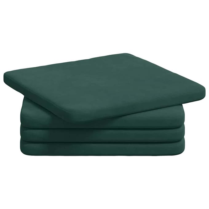 vidaXL - Zitkussens - 4 - st - Fluweel - Donkergroen - 40 - x - 40 - x - 3 - cm
