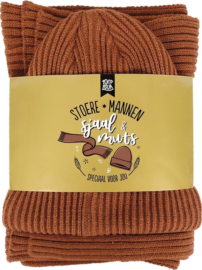 100%LEUK - Stoere mannen - Sjaal en Muts