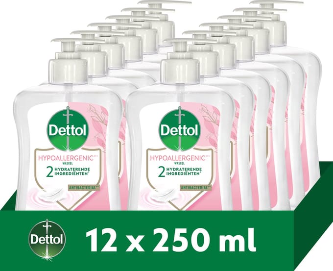 Dettol - Hydratant - Sensitive - Vloeibare handzeep - 12 x 250 ml