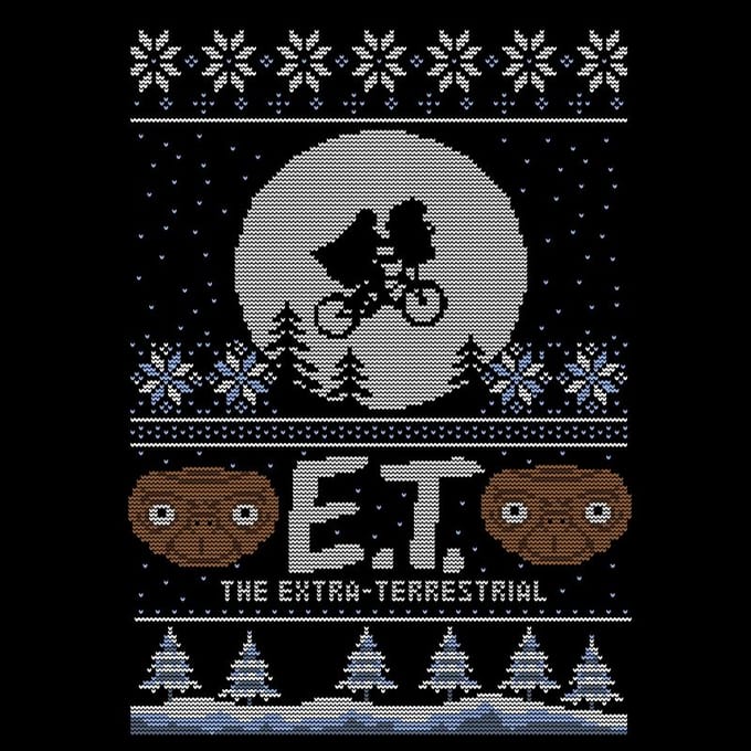 E.T. the Extra-Terrestrial Kerst T-shirt - Zwart - XL