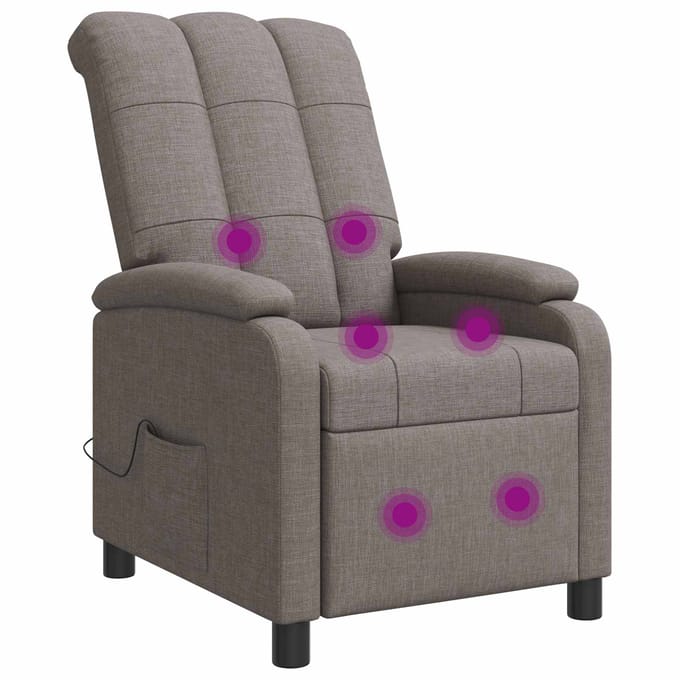 vidaXL - Massage - Relaxstoel - Taupe - Stof