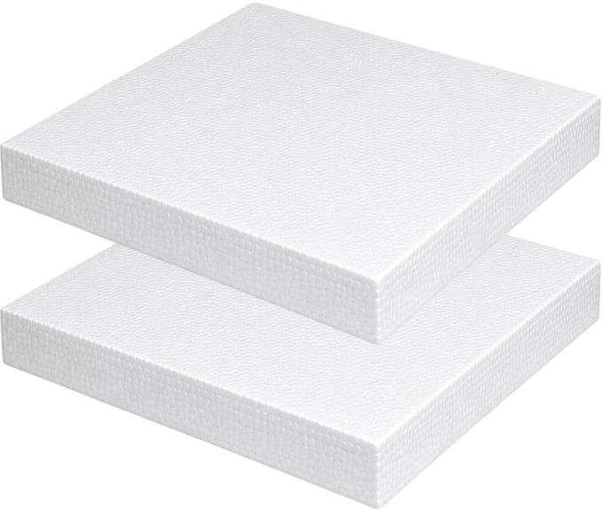 Piepschuim vormen - vierkant - 2x - 22,5 x 22,5 x 3 cm - styropor hobby / DIY vorm - basis knutselfiguren