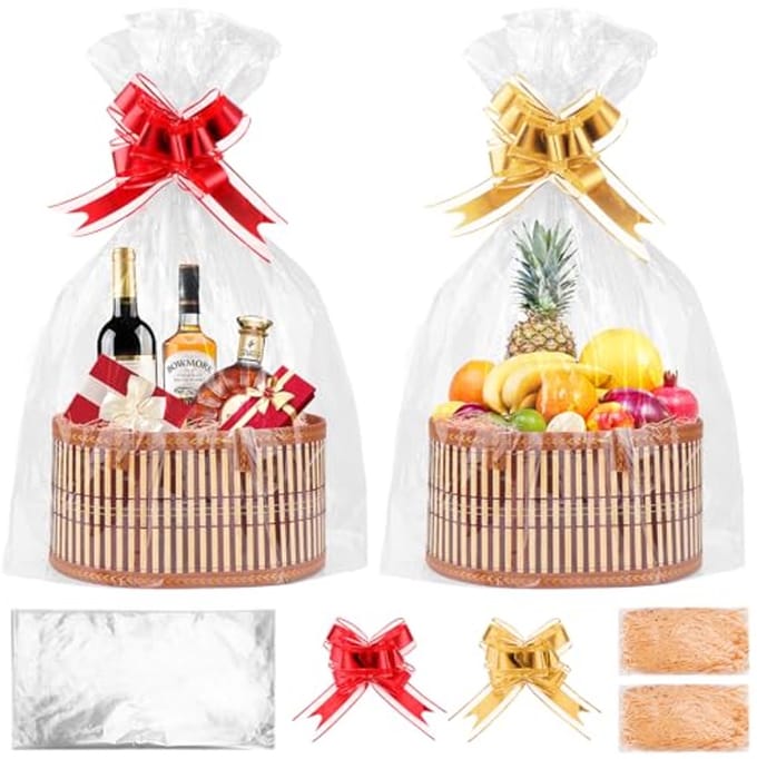 Set van 2 Geweven Bamboe Mandjes voor Geschenken