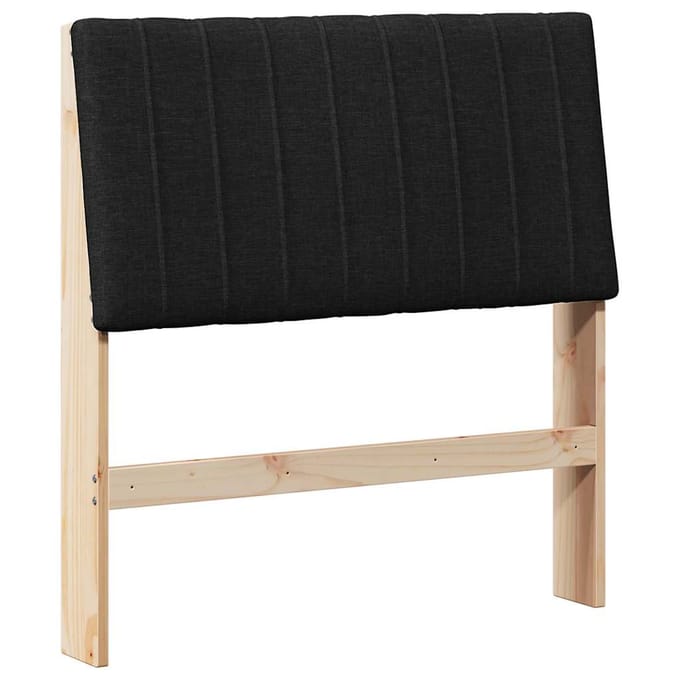 vidaXL Gestoffeerd hoofdbord Zwart 90 cm Massief grenenhout
