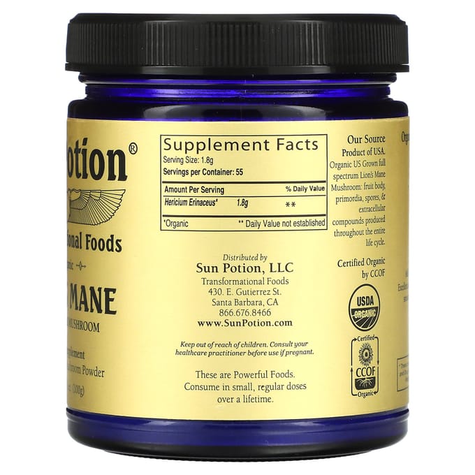 Sun Potion, Biologische Pruikzwam, 100 g (3.5 oz)