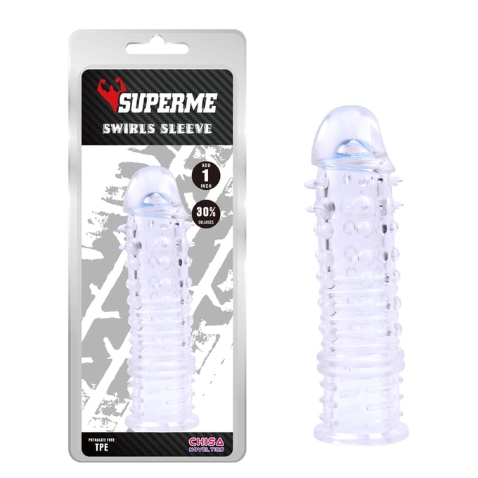 Superme - Penis Sleeve met nopjes -  Transparant