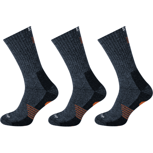 STAPP Wandelsokken Techno Bamboo 3-pack Dark Grey Orange-39/42