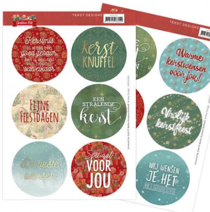 Tekst Designs - Amy Design - Christmas Pets (NL) 2 stuks