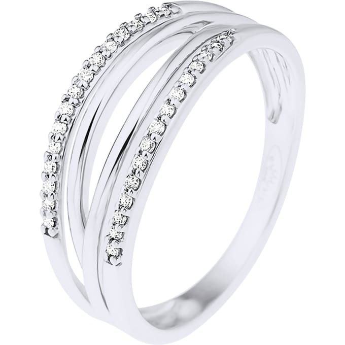 Alliance Double Diamonds 0.080 Cts White Gold